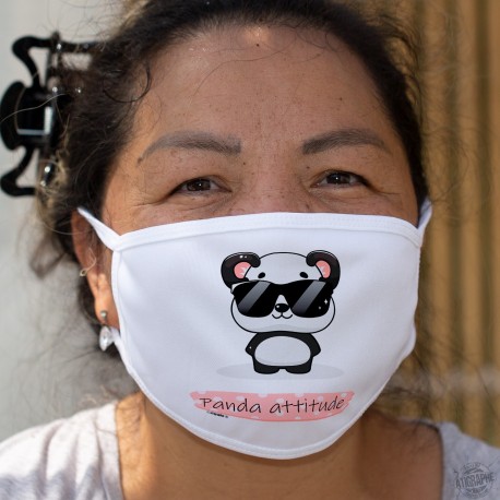 Panda attitude ❤ Kawaii ❤ Zweischichtige Schutzmaske aus Stoff