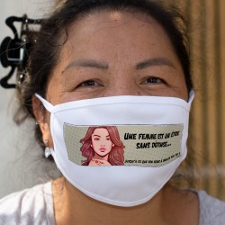 Une femme est un être sans défense ★ Pop Art Girl ★ Cotton mask