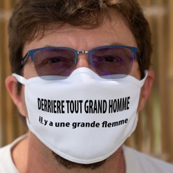 Derrière tout grand homme il y a une grande flemme ✪ Cotton mask