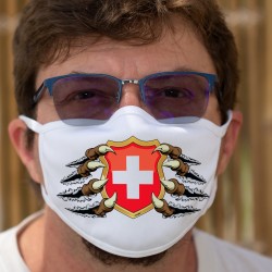 Swiss coat of arms held by claws ★ Washable tissu mask