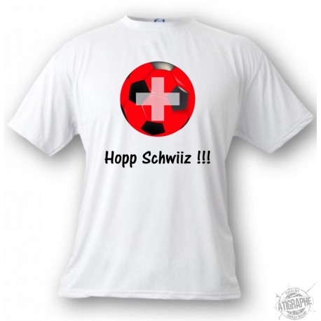 Kids Soccer T-shirt - Hopp Schwiiz !!!, White