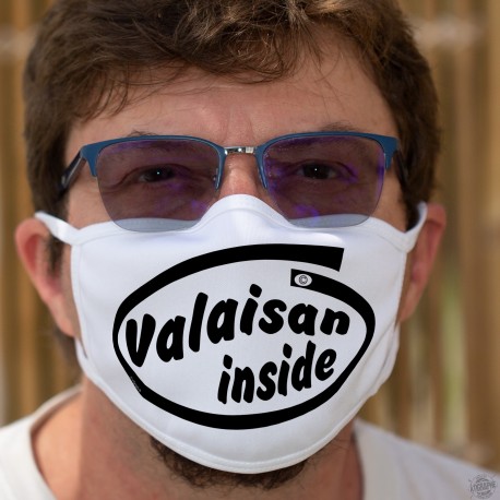 Valaisan inside ★ Valaisan à l'intérieur ★ Masque tissu lavable, inspiré de la publicité Intel pour ses microprocesseurs Pentium