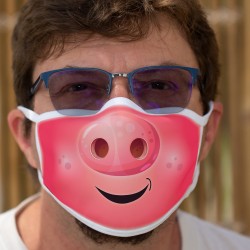 Le groin ★ tête de cochon ★ Masque humoristique en tissu lavable