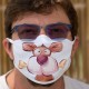 Ronger son os ★ tête de chien ★ Masque humoristique en tissu double couche lavable