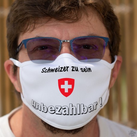 Schweizer zu sein ★ unbezhalbar ! ★ Maschera in tessuto lavabile