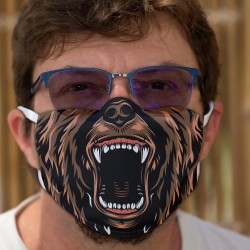 Bear Mouth ★ Humorous mask in washable double-layer fabric