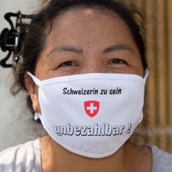 Schweizerin zu sein ★ unbezhalbar ! ★ Maschera in tessuto lavabile