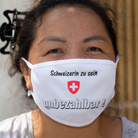 Schweizerin zu sein ★ unbezhalbar ! ★ Waschbare Stoffmaske mit dem Schweizer Wappen