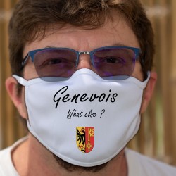 Genevois, What else ? ★ écusson genevois ★ Masque en tissu lavable