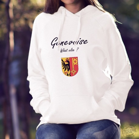 Genevoise, What else ? ★ Genfer Wappen ★ Frauen Kapuzen-Sweatshirt