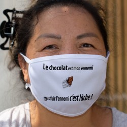 Le chocolat est mon ennemi ❤ fuir c'est lâche ❤ Maschera di cotone