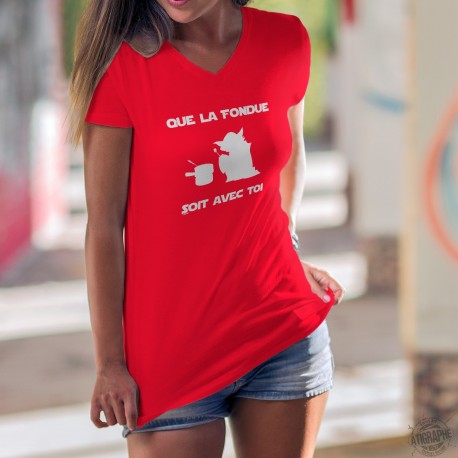 Que la Fondue soit avec Toi ★ Yoda ★ Donna cotone T-Shirt
