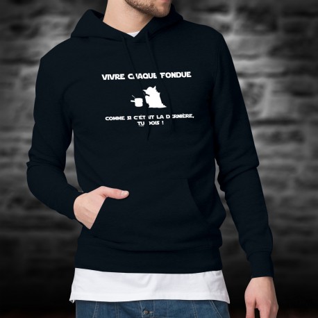 Cotton Hoodie T-Shirt - Vivre chaque fondue comme... ★ Yoda ★
