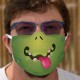 Gueule de monstre ★ Masque humoristique en tissu lavable, avec un monstre vert la langue pendante