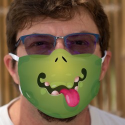 Green Monster ★ Funny mask in washable double-layer fabric