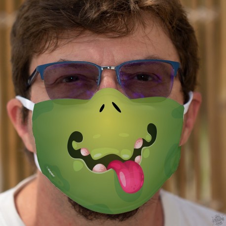 Green Monster ★ Funny mask in washable double-layer fabric