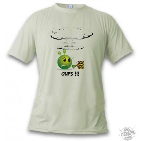 Funny  Alien smiley T-shirt - Oups !!!, November White