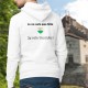 Sweat bianco a cappuccio - Je ne suis pas têtu ★ je suis Vaudois ★