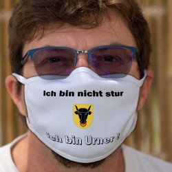 Ich bin nicht stur ★ ich bin Urner ! ★ Schutzmaske aus Stoff, Kanton Uri Wappen