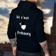 Maglione di cotone con cappuccio - Ici c'est Fribourg ★ Frontières cantonales ★