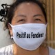 Masque humoristique de protection tissu lavable avec la phrase ✪ Positif au Fendant ✪