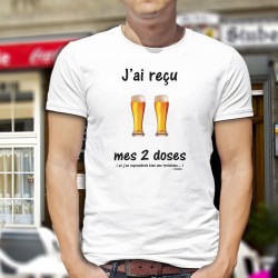 Men's T-Shirt - J'ai reçu mes deux doses ★ de bières ★