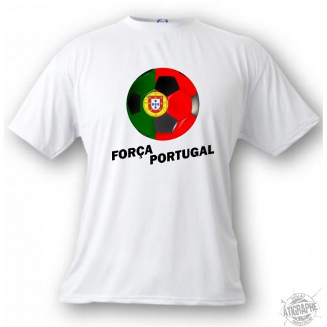 Kids Soccer T-shirt - Força Portugal, White