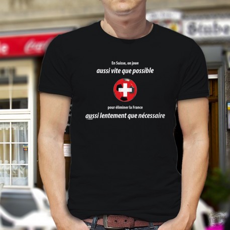 En Suisse on élimine la France aussi vite que possible ✚ Herren-Baumwoll-T-Shirt