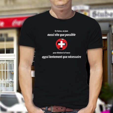 En Suisse on élimine la France aussi vite que possible ✚ T-shirt in cotone da uomo