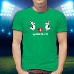 SWITZERLAND ✚ Ballon de foot Suisse et vache Holstein ✚ T-Shirt coton homme, Merci la NATI
