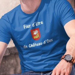 Fier d'être de Château d'Oex ★ écusson ★ T-Shirt coton homme