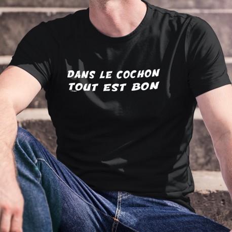 Uomo cotone T-Shirt - Dans le cochon, tout est bon