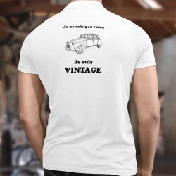 Vintage Deuche ★ je ne suis pas vieux, je suis vintage ★ Polo homme et la populaire Citroën 2CV, la célèbre Deuche ou Deudeuche