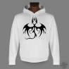 Men's or Women's Hooded Funny Sweat - Bat Dragon