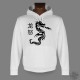 Sweat-shirt blanc à capuche - Dragon Fury - pour femme ou homme