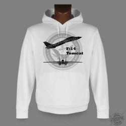 Donna o Uomo Sweat bianco a cappuccio - F-14 Tomcat