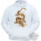 Sweatshirt blanc à capuche "Dragon" by Ferwal