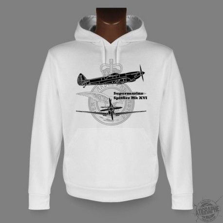 Hooded Fighter Aircraft Sweatshirt - Spitfire MkXVI