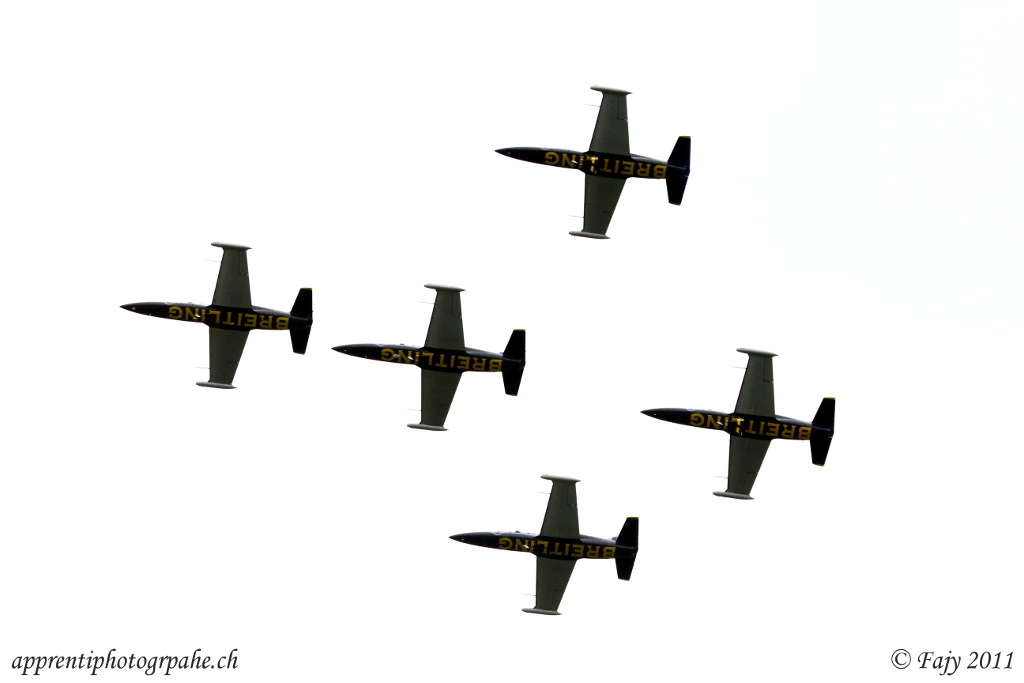 La patrouille Breitling volant en formation serrée