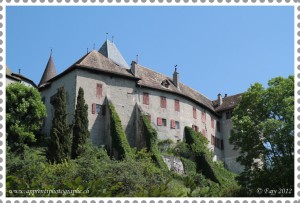 The castle of Blonay stamped