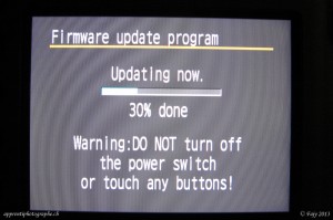 La mise à jour du firmware prend moins de cinq minutes.