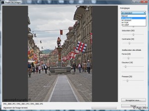 La fenêtre de réglage du rendu de l'image HDR dans Digital Photo Professional