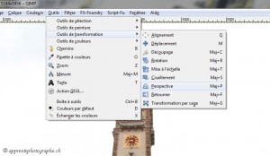 Menu - Outils - Outils de transformation - Perspective