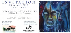 L'invitation à la clôture d'exposition de Céline Favre