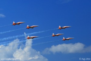 La Patrouille Suisse entamant son show à AIR14