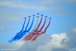 La patrouille de France en formation grande flèche aux couleurs de la France