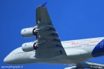 L'Airbus A380 en plan serré trois quart arrière