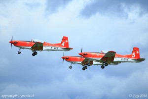 AIR-14, décollage de 3 pilatus du PC7 Team