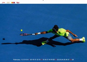 Roger Federer - le calendrier 2016, mois de février